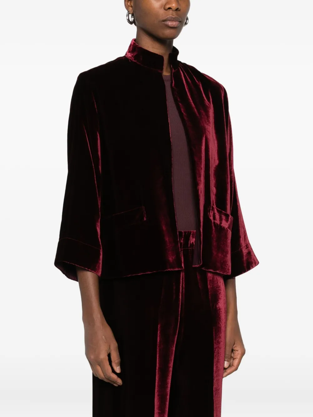 Why Ci Velvet Pocket Jacket In Red