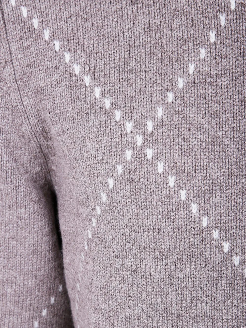 Gran Sasso Diamond-pattern Wool Sweater In Gray