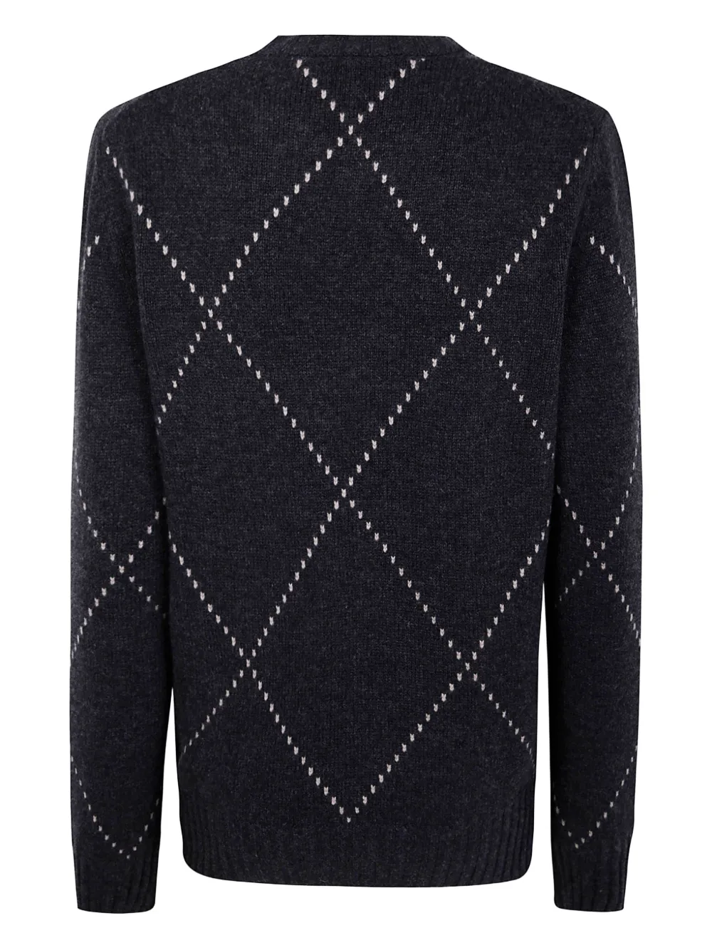 Gran Sasso diamond-pattern wool sweater - Zwart