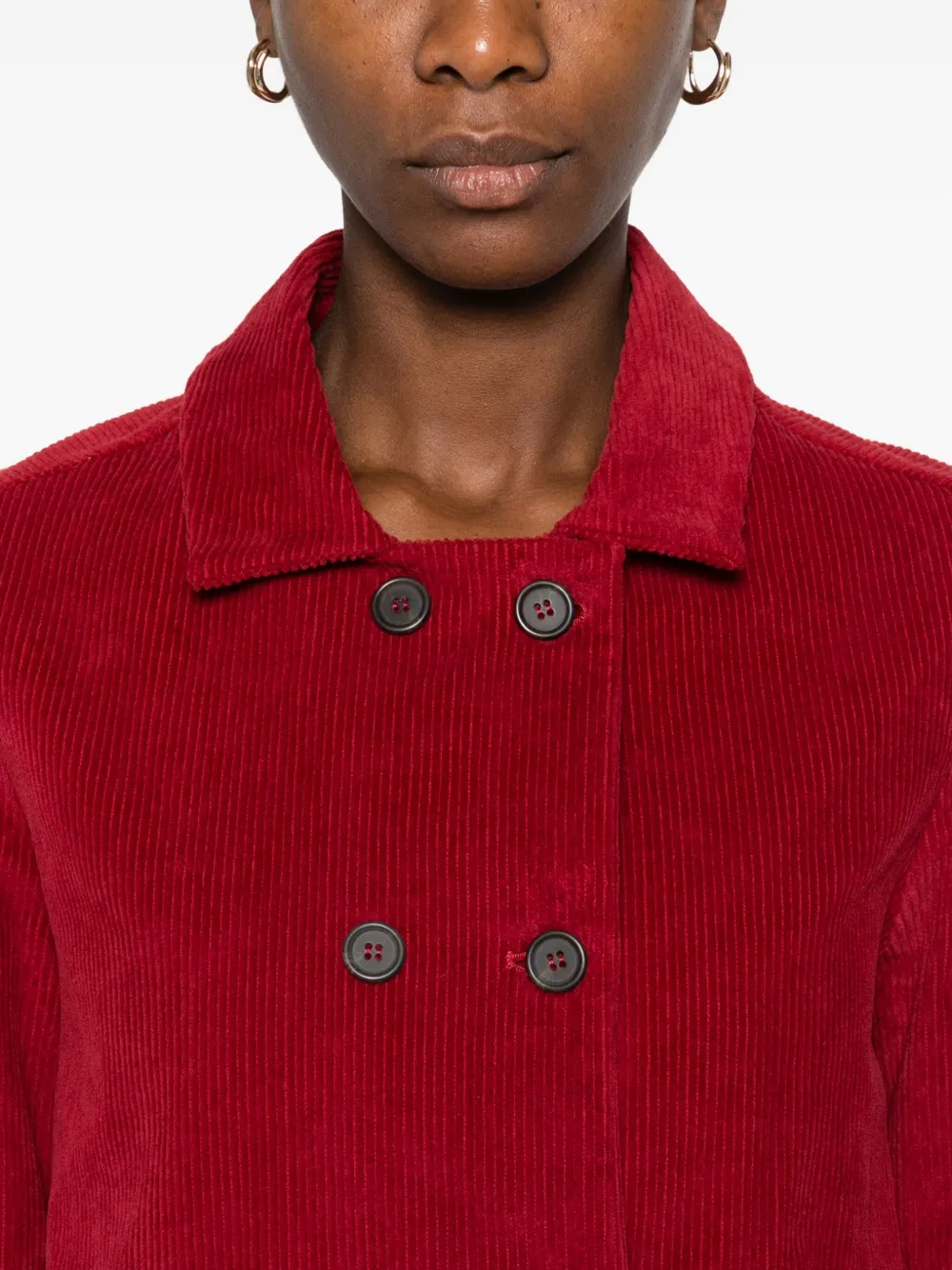 Why Ci Corduroy Double-breasted Jacket In Red