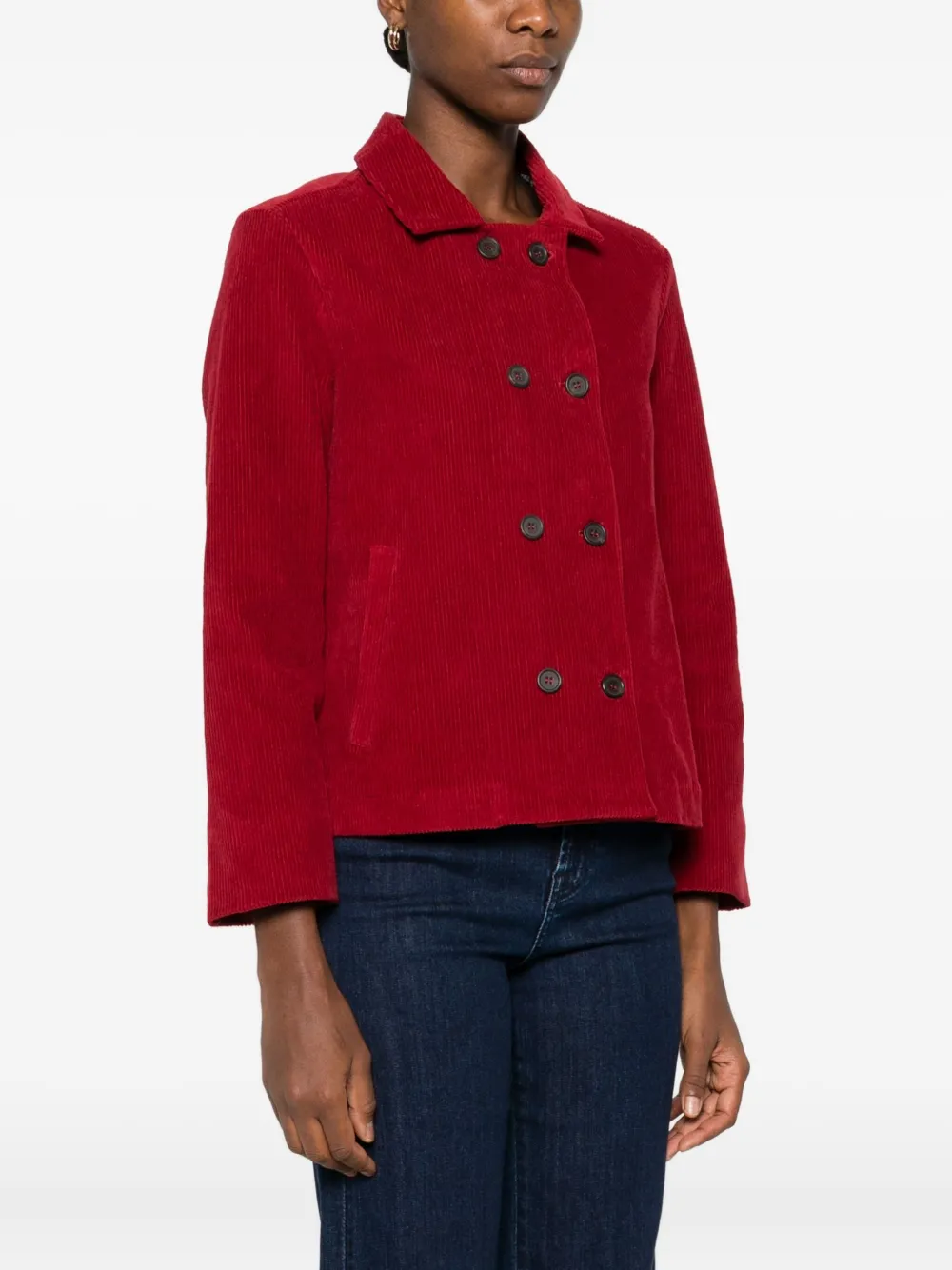 Why Ci Corduroy Double-breasted Jacket In Red