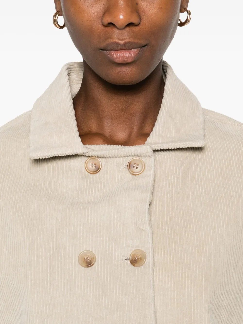 Why Ci Corduroy Double-breasted Jacket In Neutral