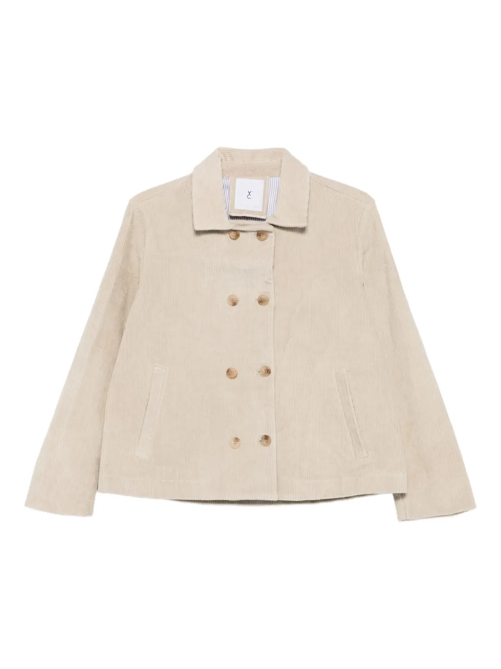 Why Ci Corduroy Double-breasted Jacket In Neutral