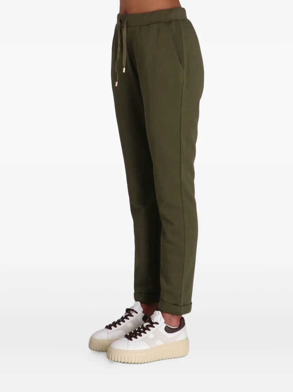 Liu •jo Drawstring-waist Track Pants In Green