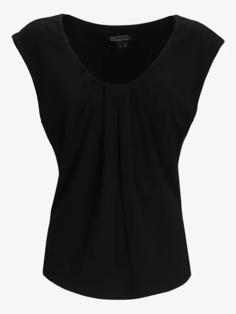 Armani Exchange pleated cap-sleeve top