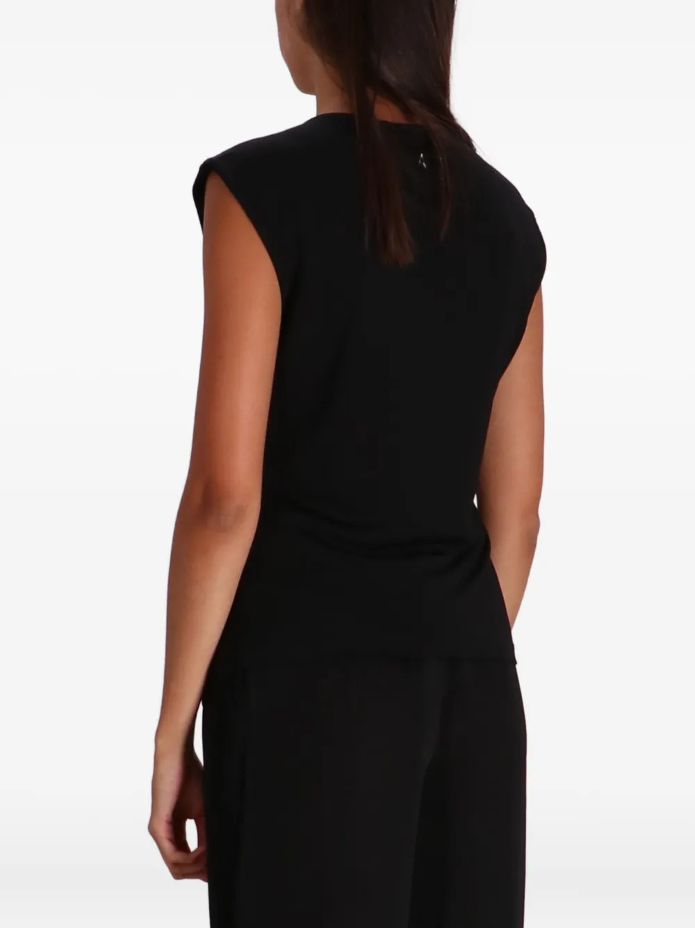 Armani Exchange Geplooide top met kapmouwen Zwart