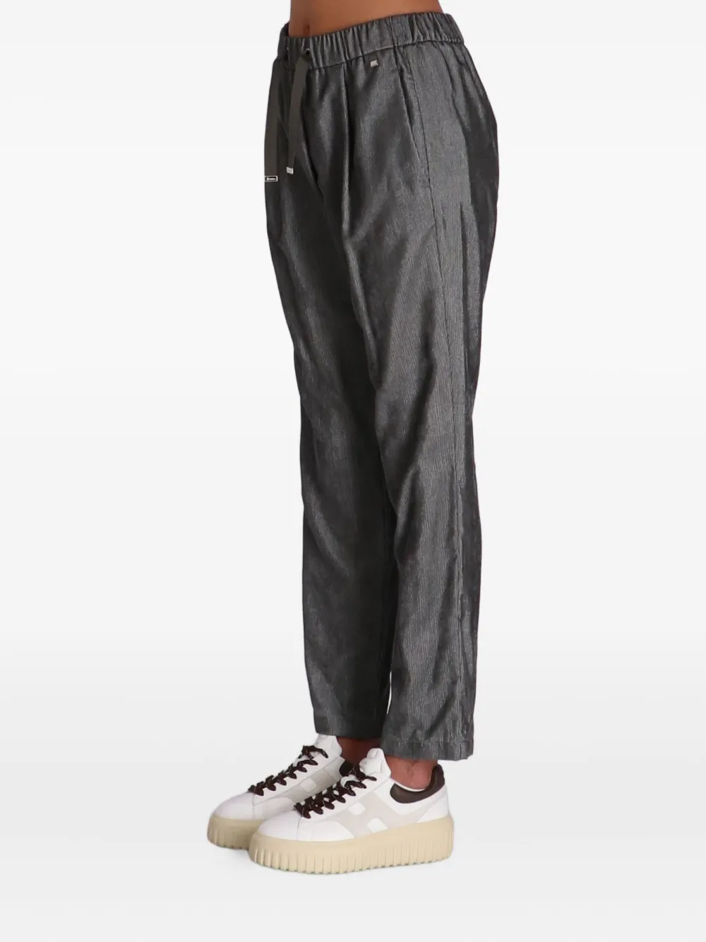 Herno Drawstring Ribbed Trousers In Gray
