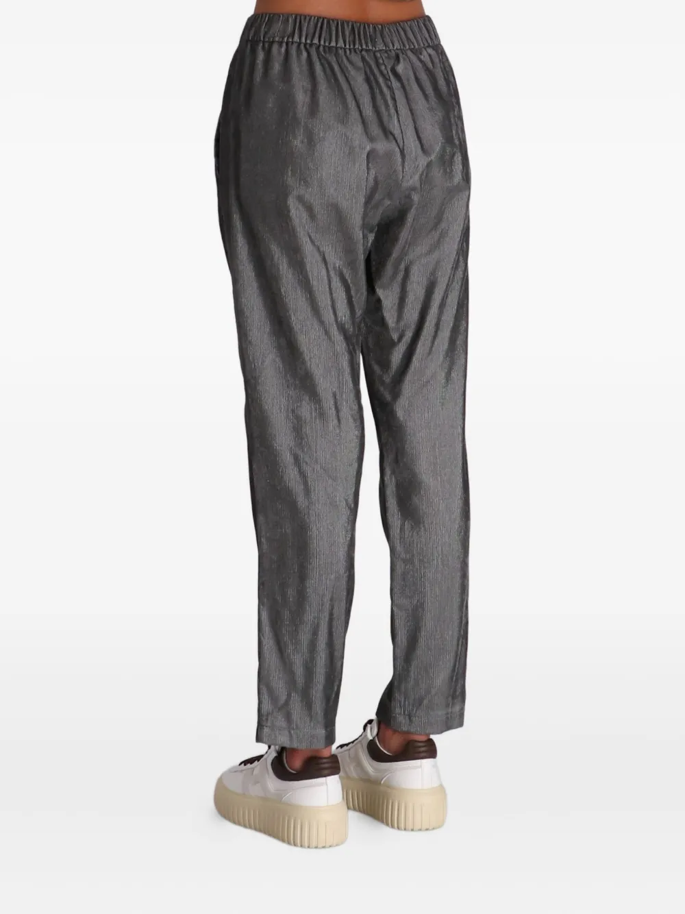 Herno Drawstring Ribbed Trousers In Gray