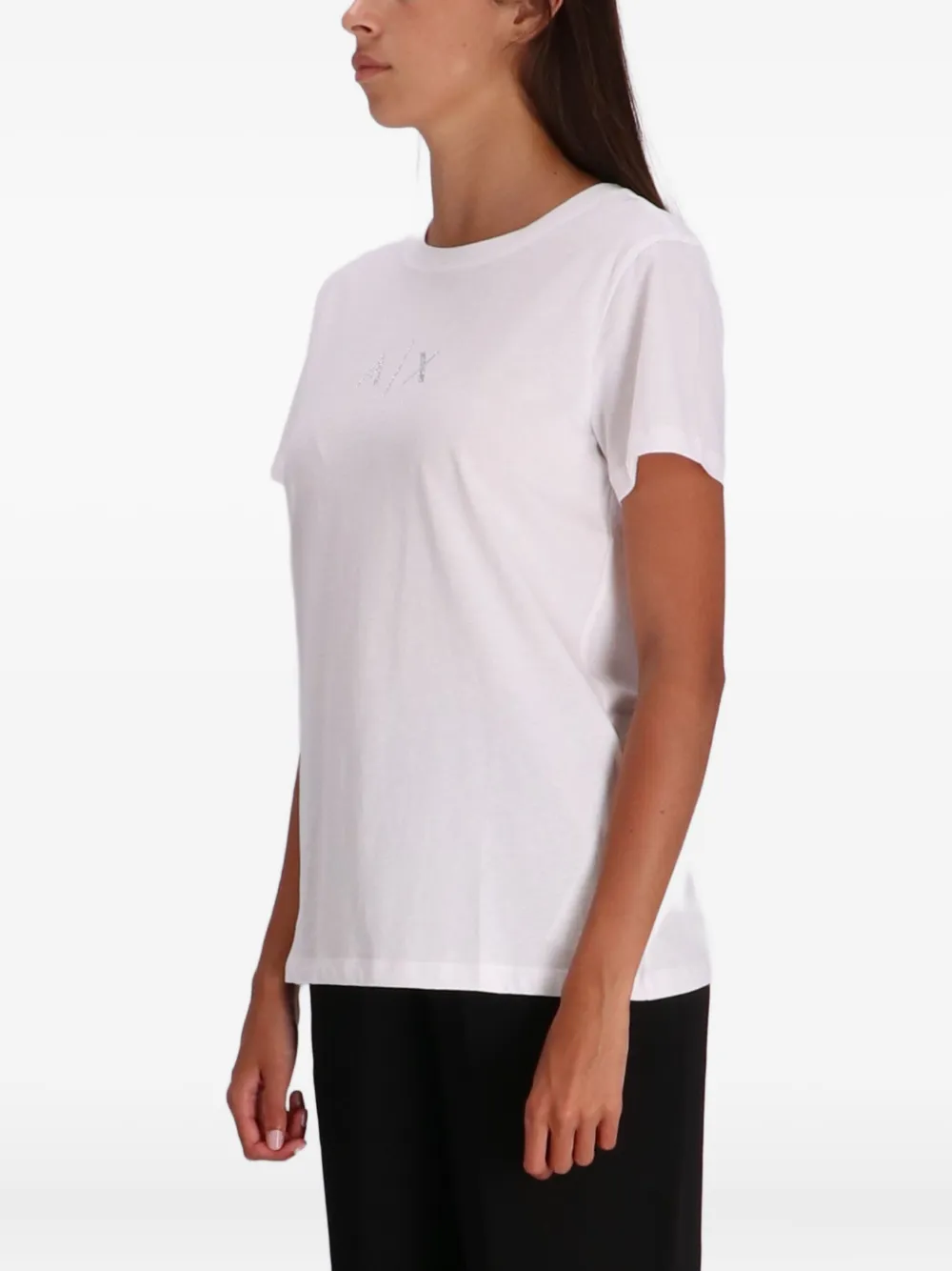 Armani Exchange Katoenen T-shirt met geborduurd logo Wit