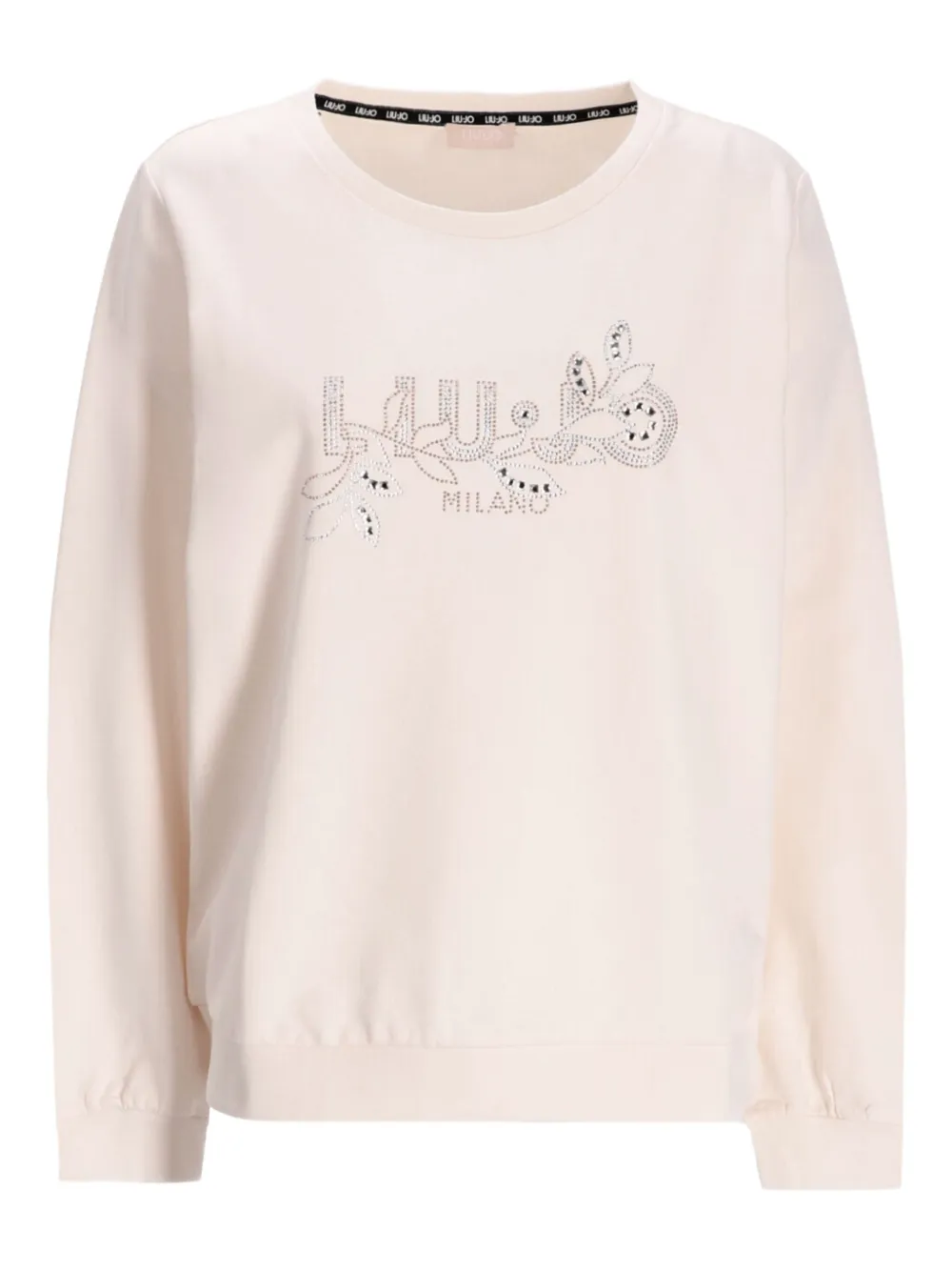 Liu •jo Rhinestone-embellished Sweatshirt In Neutral