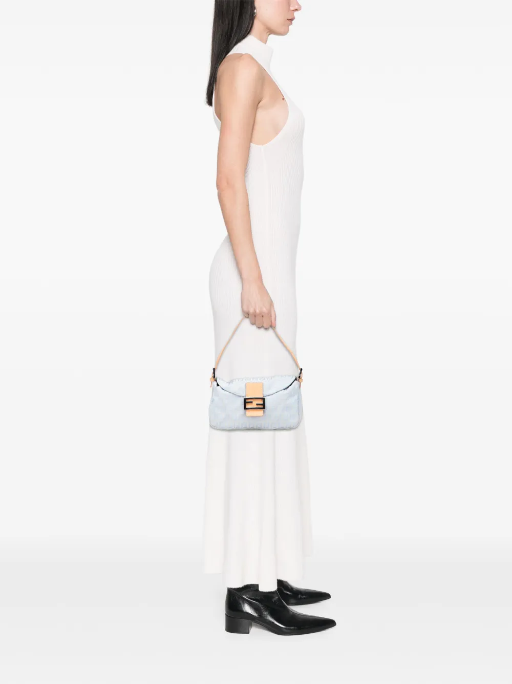 Fendi Pre-Owned 2000-2010 Zucchino Canvas Double Flap shoulder bag | Pre-Owned | Image 2