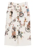 Hermès Pre-Owned 1990s Native American print skirt - Neutrals