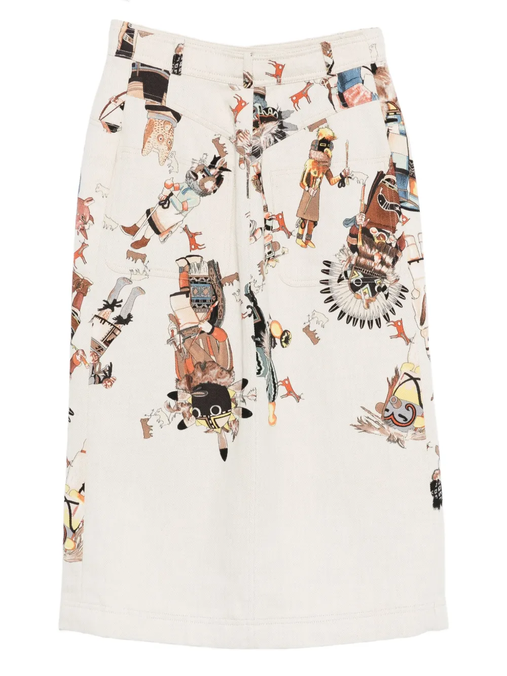 Hermès Pre-Owned 1990s rok met Native American print - Beige