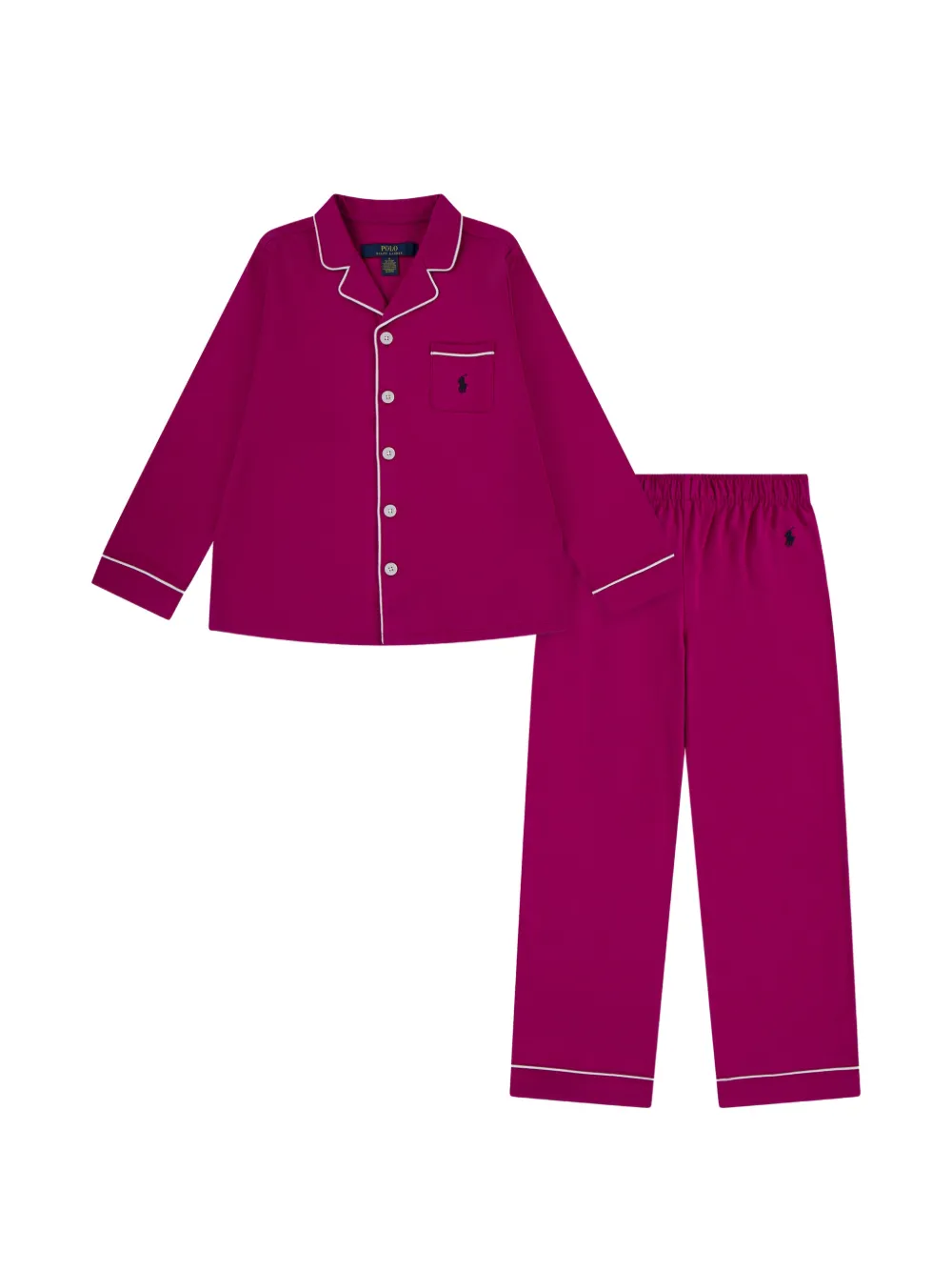 POLO RALPH LAUREN KIDS logo elasticated-waistband pajama - Rosa