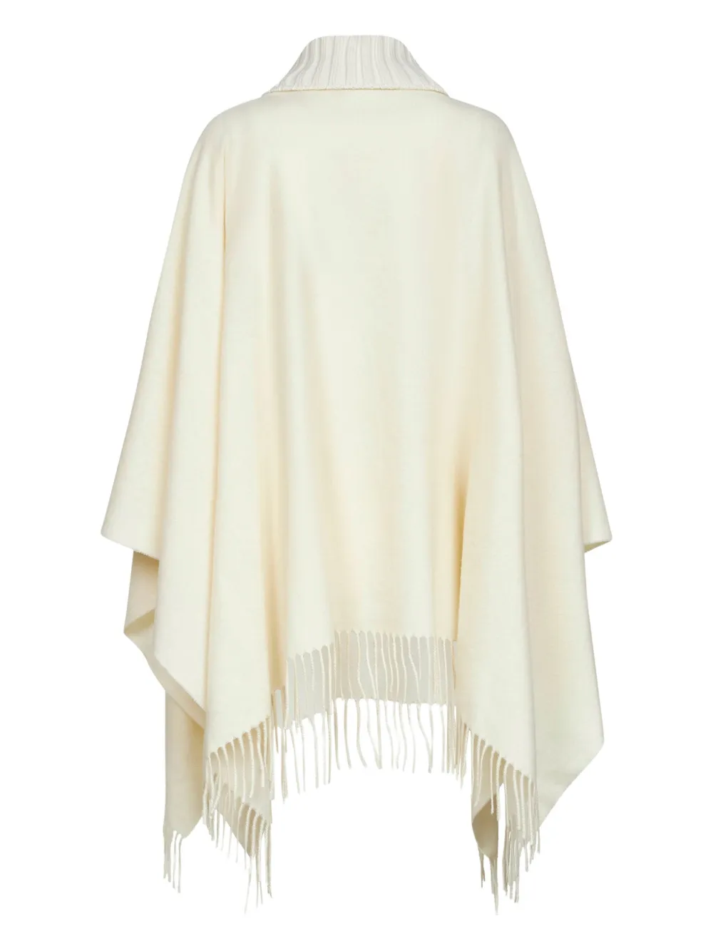 Blanca Vita White Wool And Cashmere Poncho In Neutral