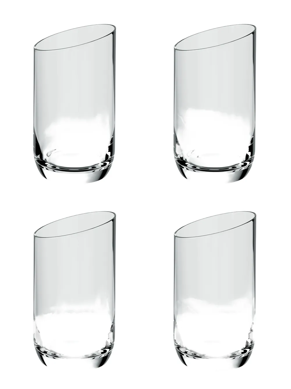 Villeroy & Boch New-moon Shape Crystal Glass (set Of Four) In White