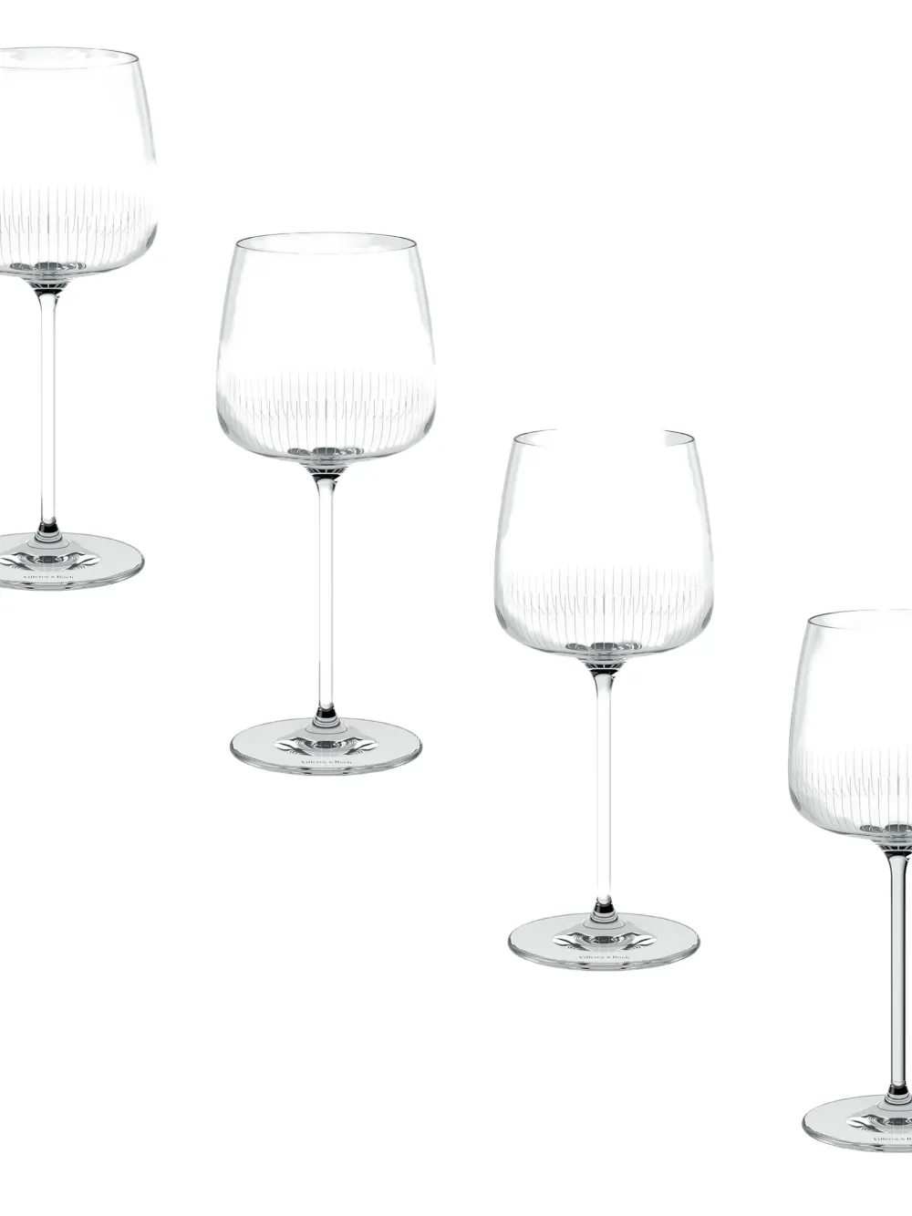 Villeroy & Boch linear-etched wine glasses (set of four) | Tableware | Image 2