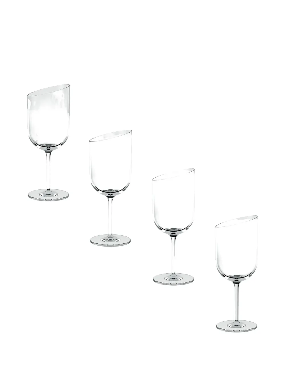 Villeroy & Boch Angled-rim Wine Glass (set Of 4) In Transparent