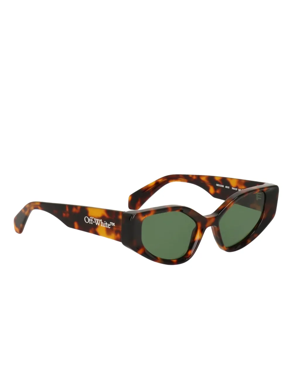 Off-white Tortoiseshell Geometric-frame Sunglasses In Green
