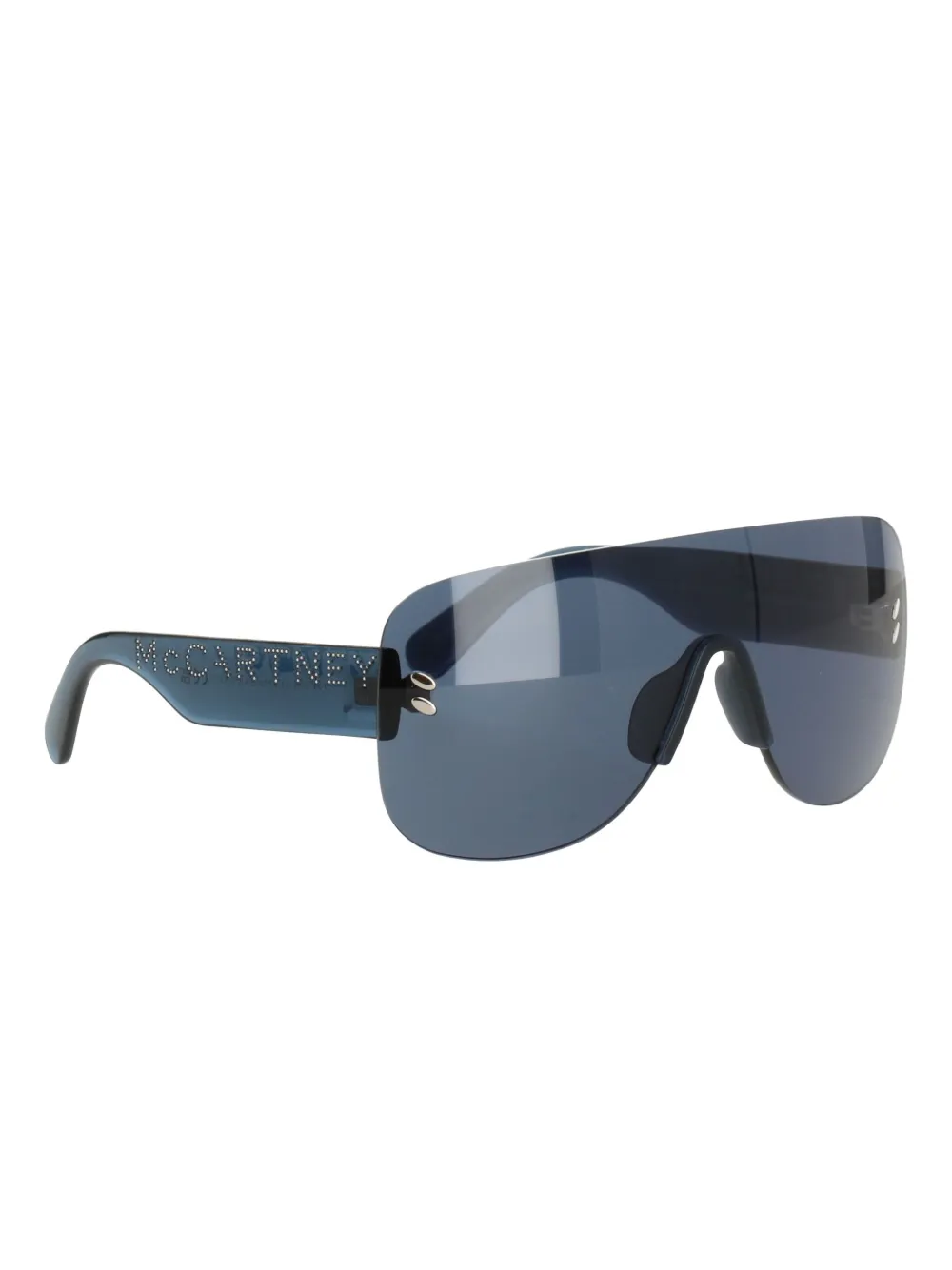 Stella Mccartney Shield-frame Logo Sunglasses In Blue