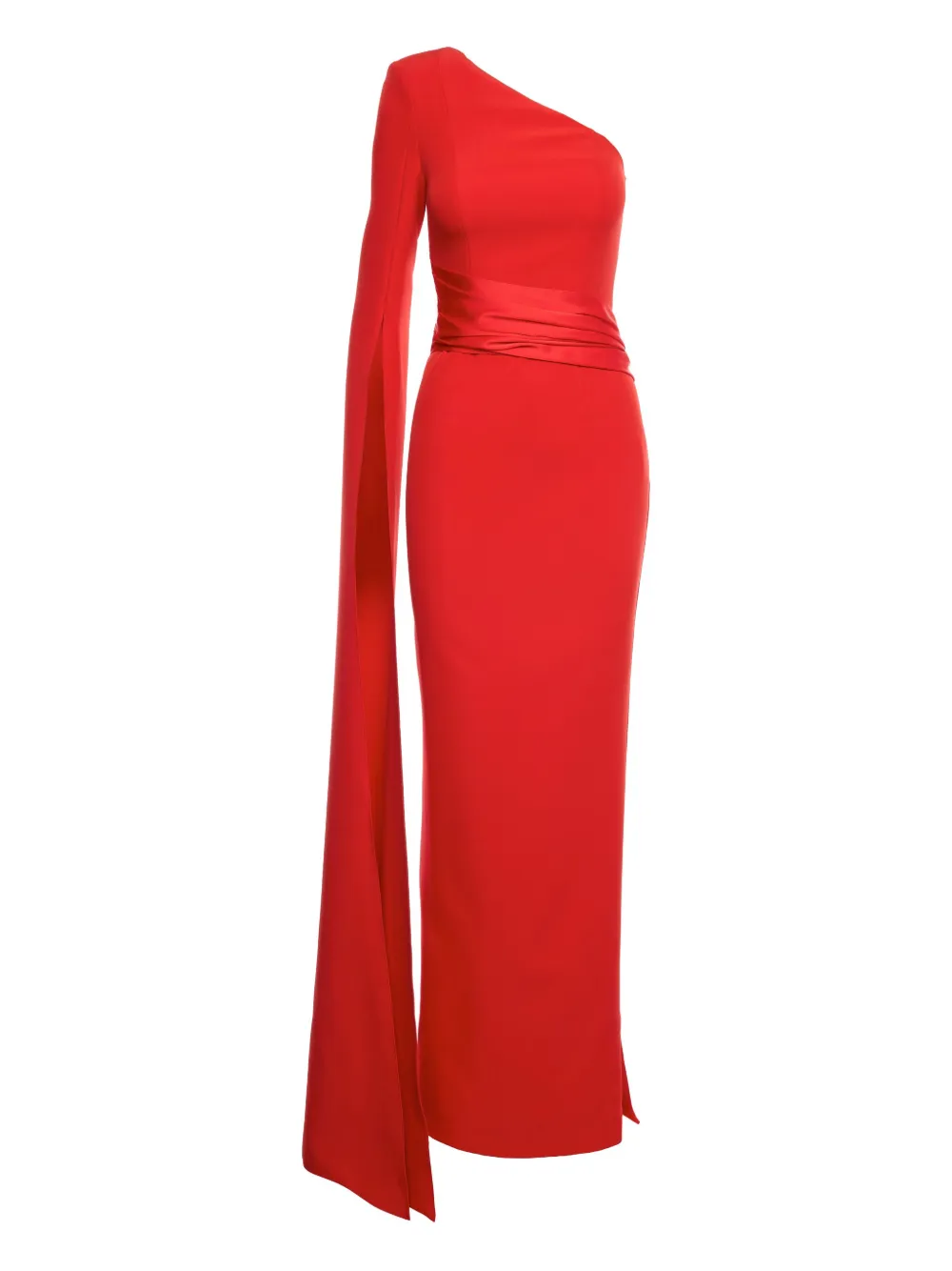 V:pm Atelier Victoria One-shoulder Cape Maxi Dress In Red