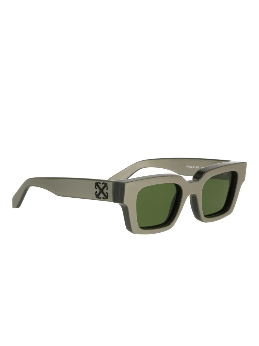 Off-white Arrow-logo Square-frame Sunglasses In Green