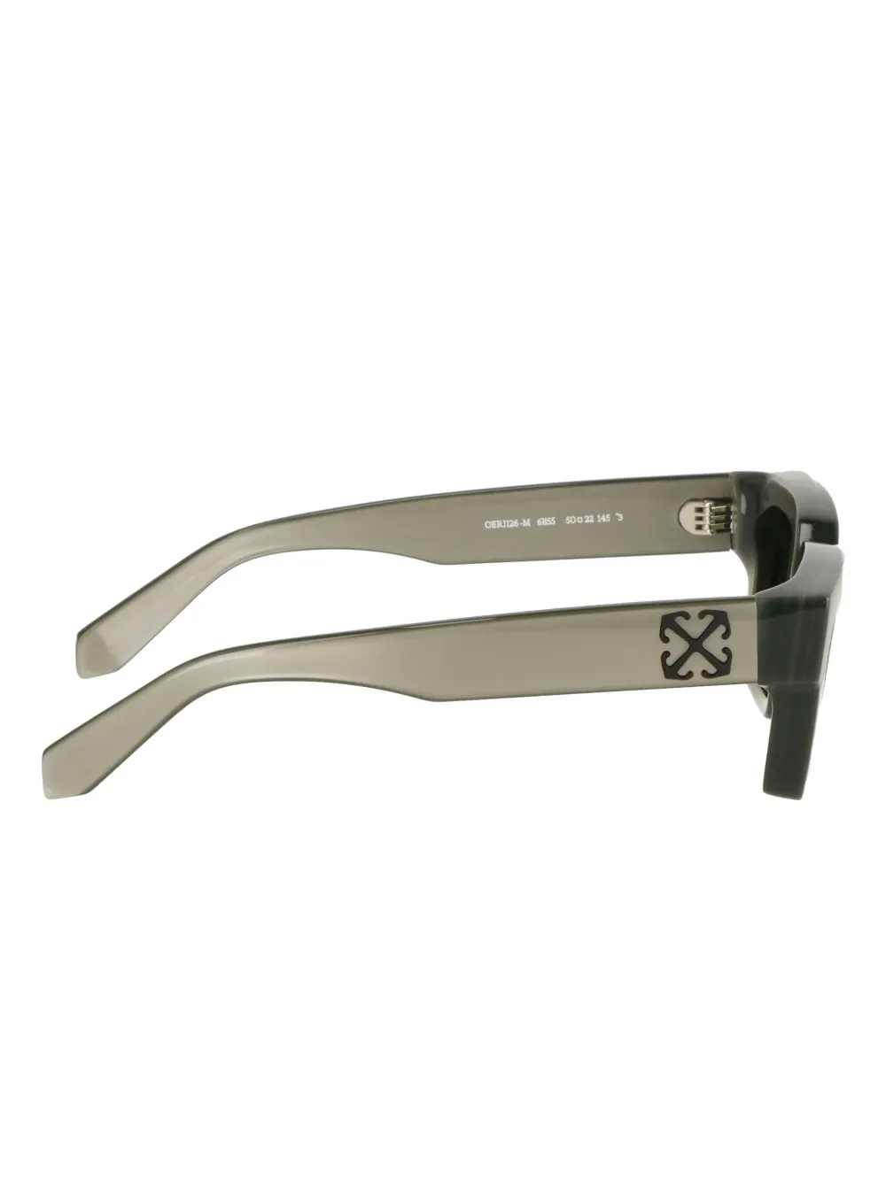 Off-white Arrow-logo Square-frame Sunglasses In Green