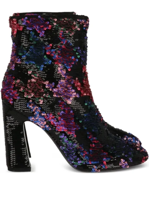 Roger Vivier 100mm sequin floral boots