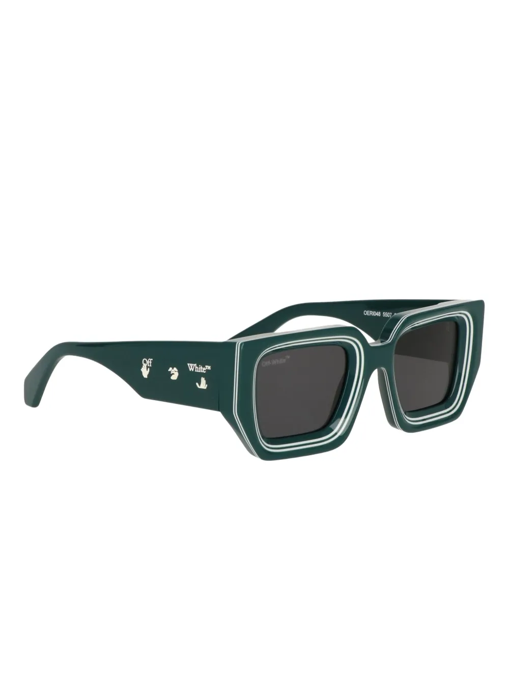 Off-white Square-frame Tinted Sunglasses In Green