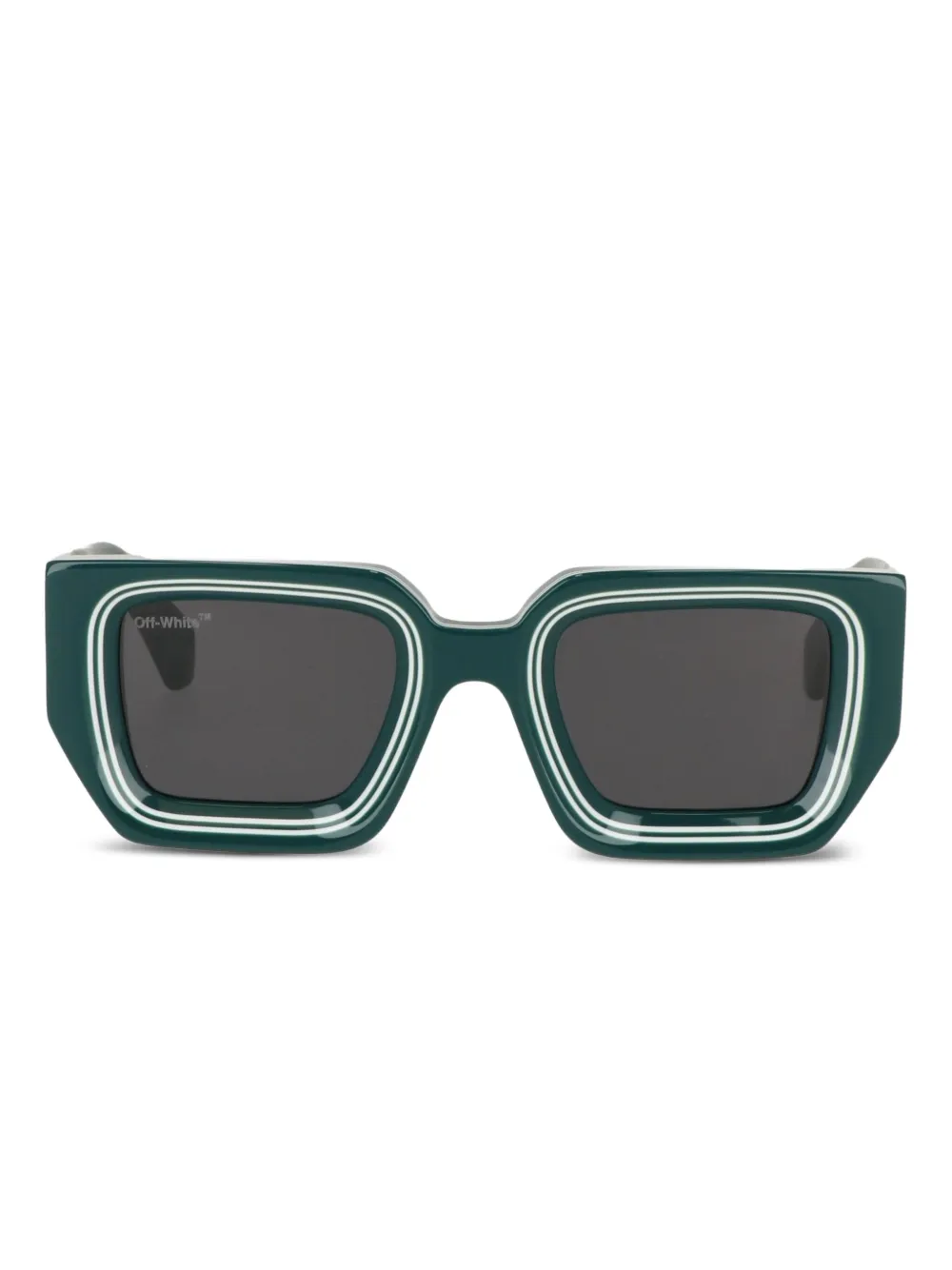 Off-white Square-frame Tinted Sunglasses In Green