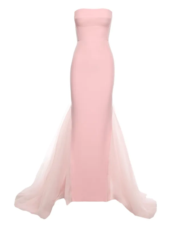 V:PM ATELIER Strapless tulle-paneled Gown | Pink | FARFETCH