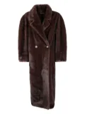 DRHOPE double-breasted faux-fur coat - Brown