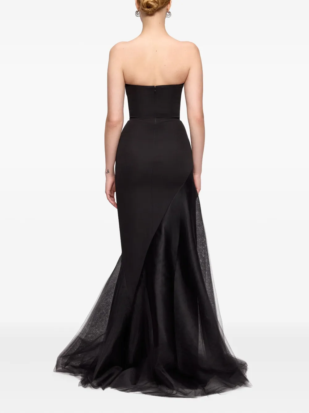 V:pm Atelier Linda Strapless-fishtail Maxi Dress In Black