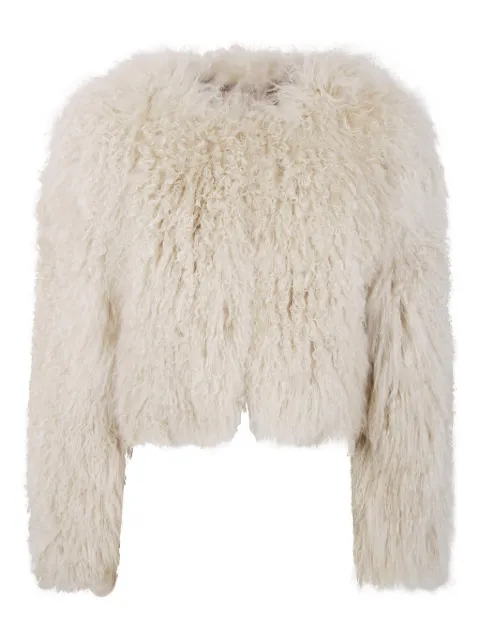 DRHOPE curly-pile cropped jacket 