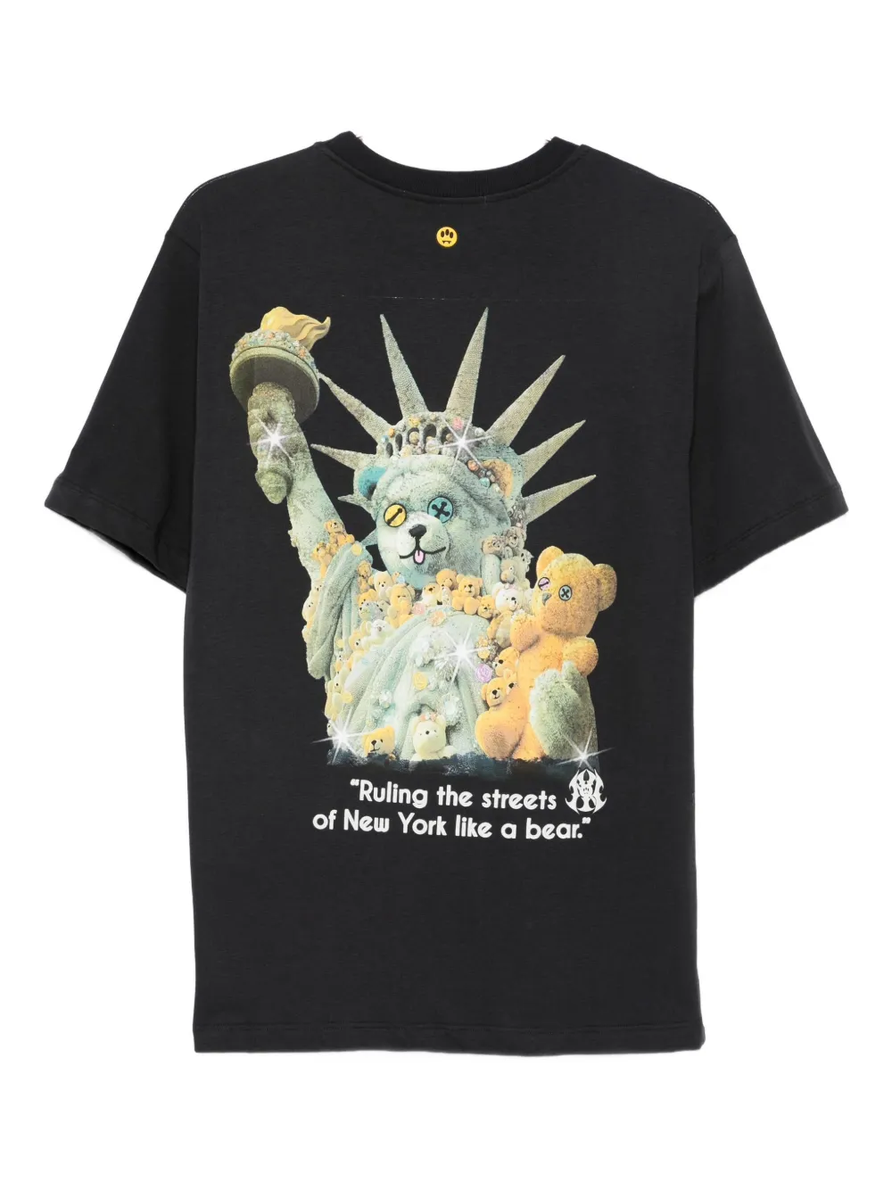 Barrow Statue-print Cotton T-shirt In Gray