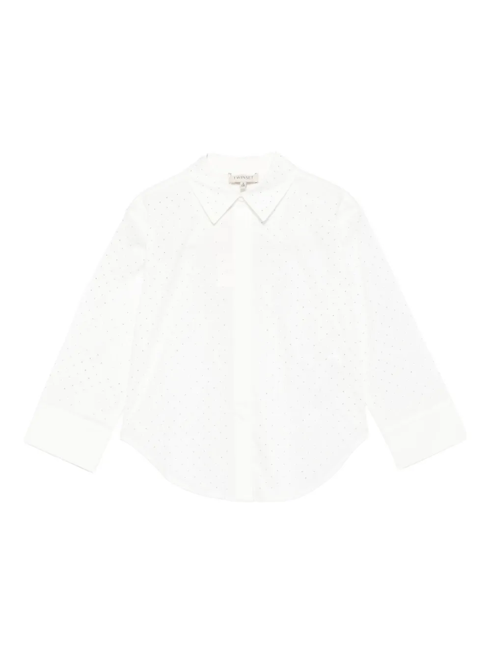 TWINSET Kids crystal-embellished collared shirt | White | Image 1