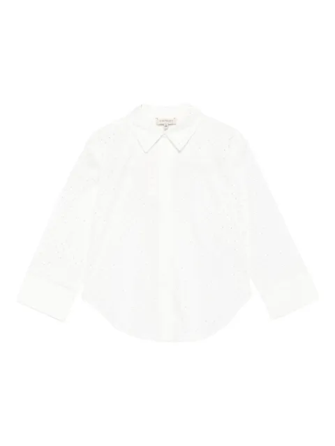 TWINSET Kids camisa con detalles de cristal en el cuello