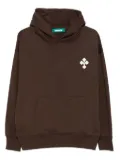 BARROW cross-logo print hoodie - Brown