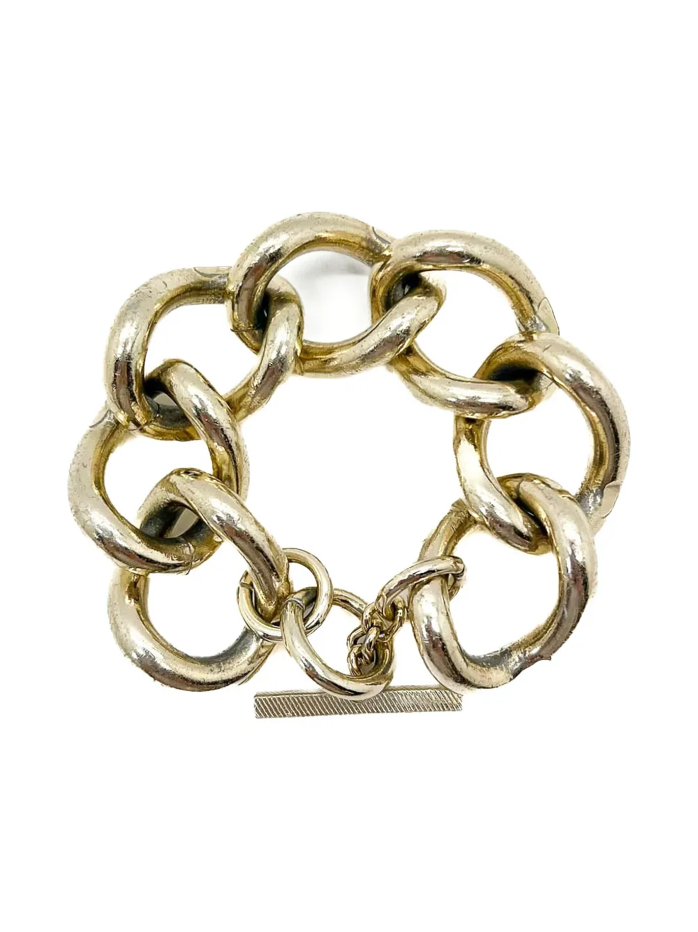 Pre-owned Jennifer Gibson Jewellery 2000s Chunky-link Toggle Bracelet In Gold