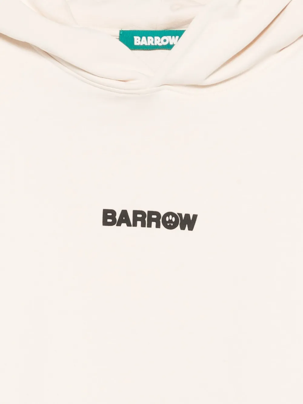 Barrow Teddy-print Cotton Hoodie In Neutral