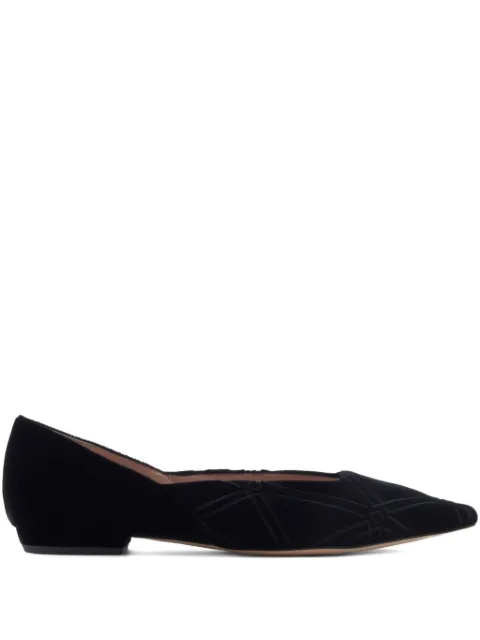 Emporio Armani geometric-pattern point toe ballet flats