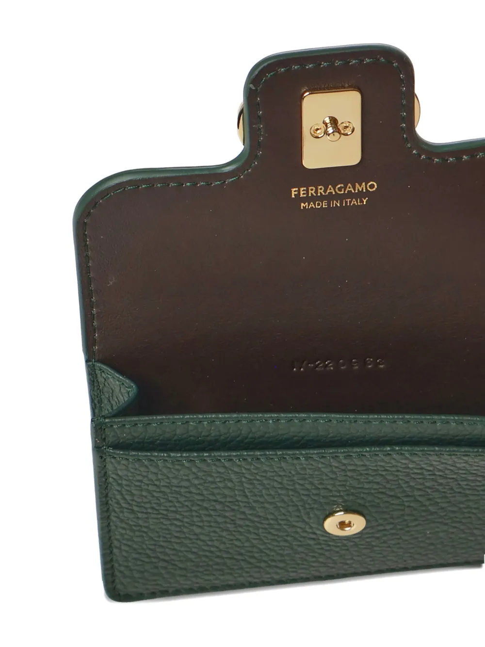 Ferragamo Gancini-buckle leather wallet Groen