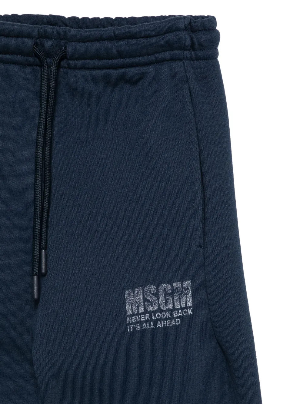 Msgm Logo-print Cotton Tracksuit Bottoms In Blue