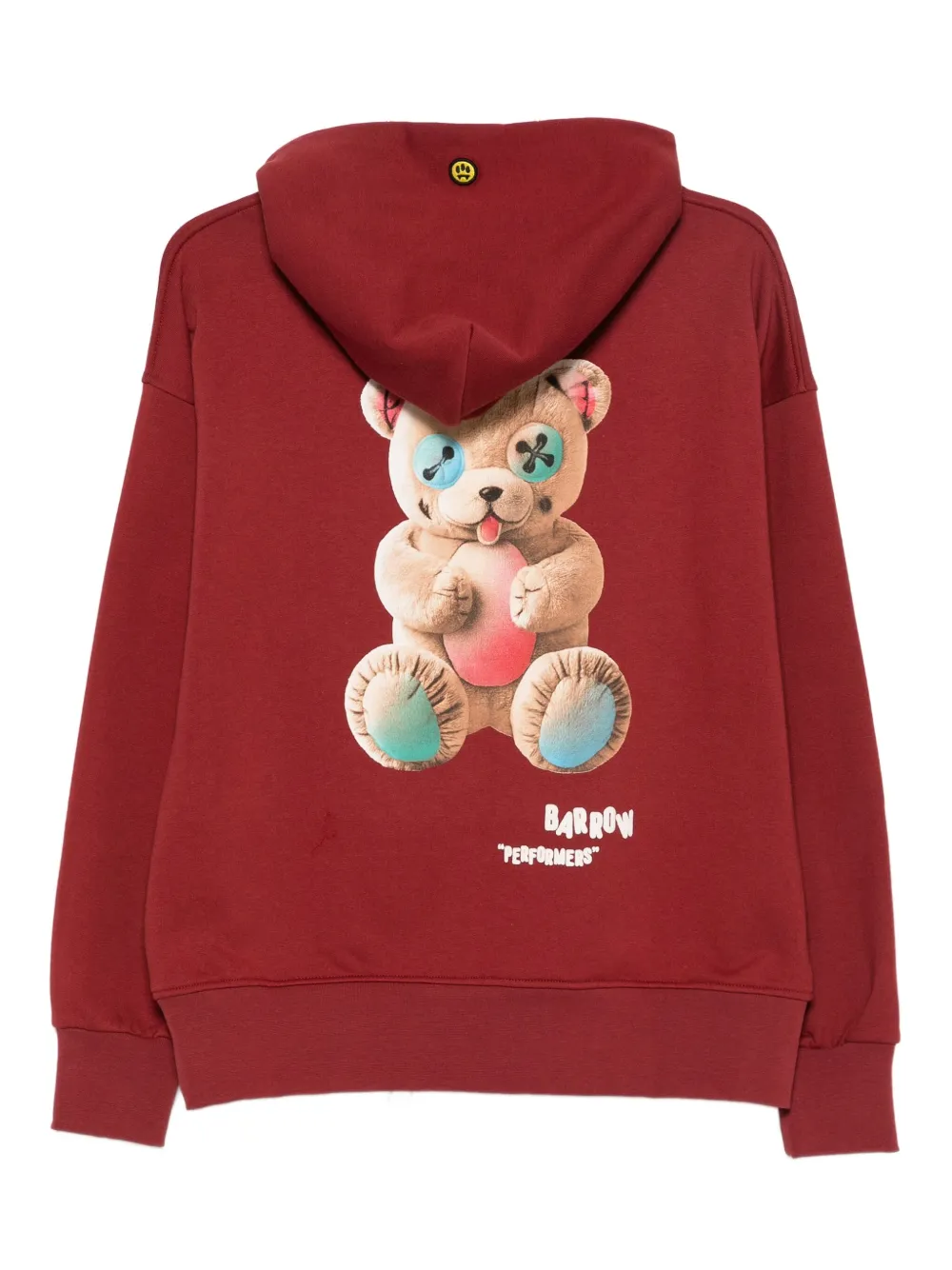 Barrow Teddy-print Hooded Sweatshirt In Red