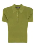 Karl Lagerfeld lurex knitted polo top - Green