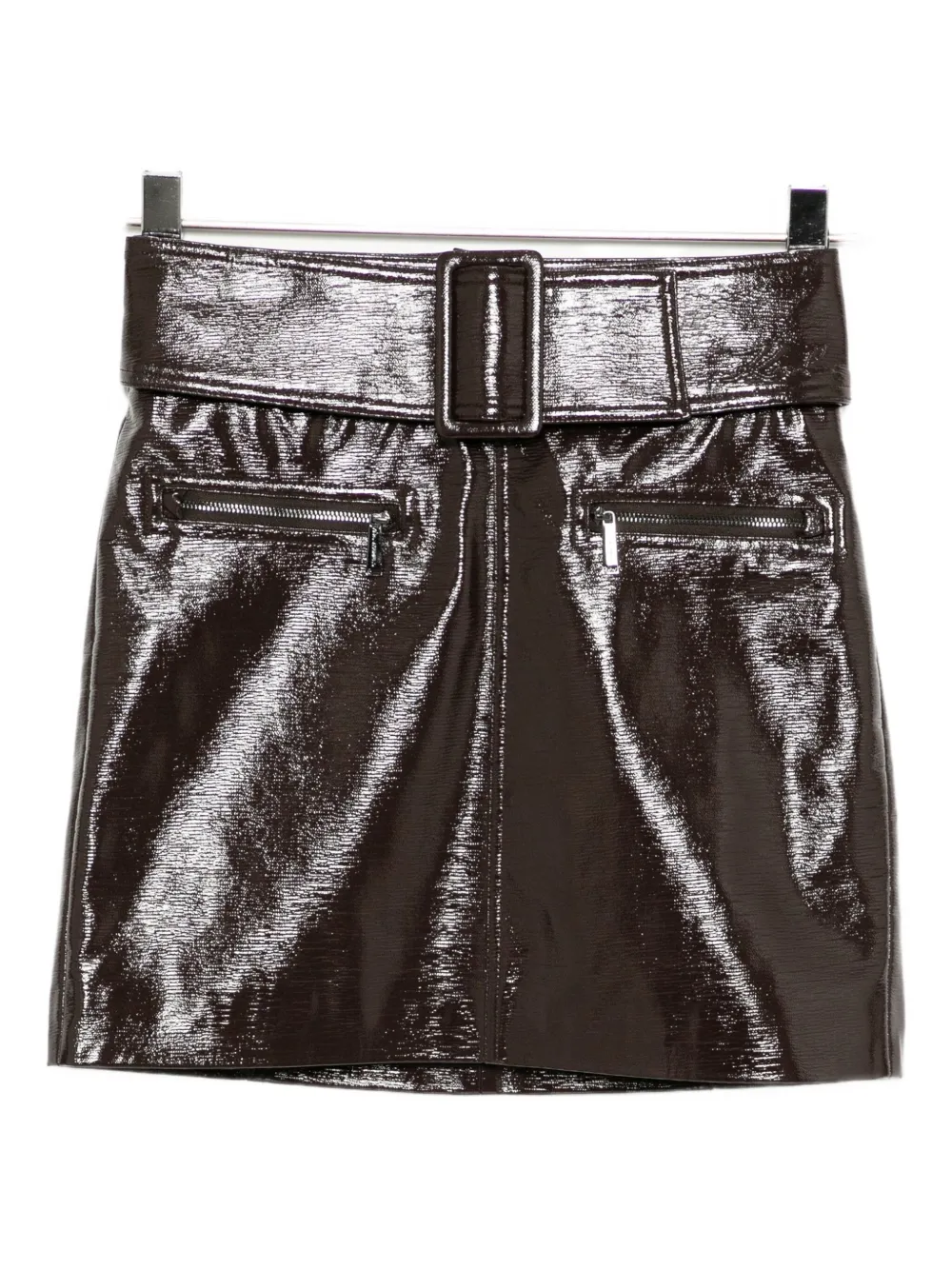 Karl Lagerfeld Patent Skirt In Brown