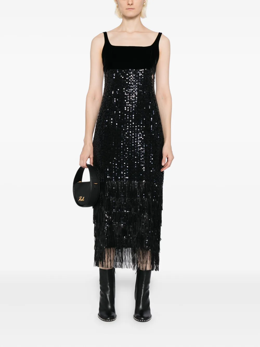 Karl Lagerfeld Jurk met logoplakkaat - Zwart