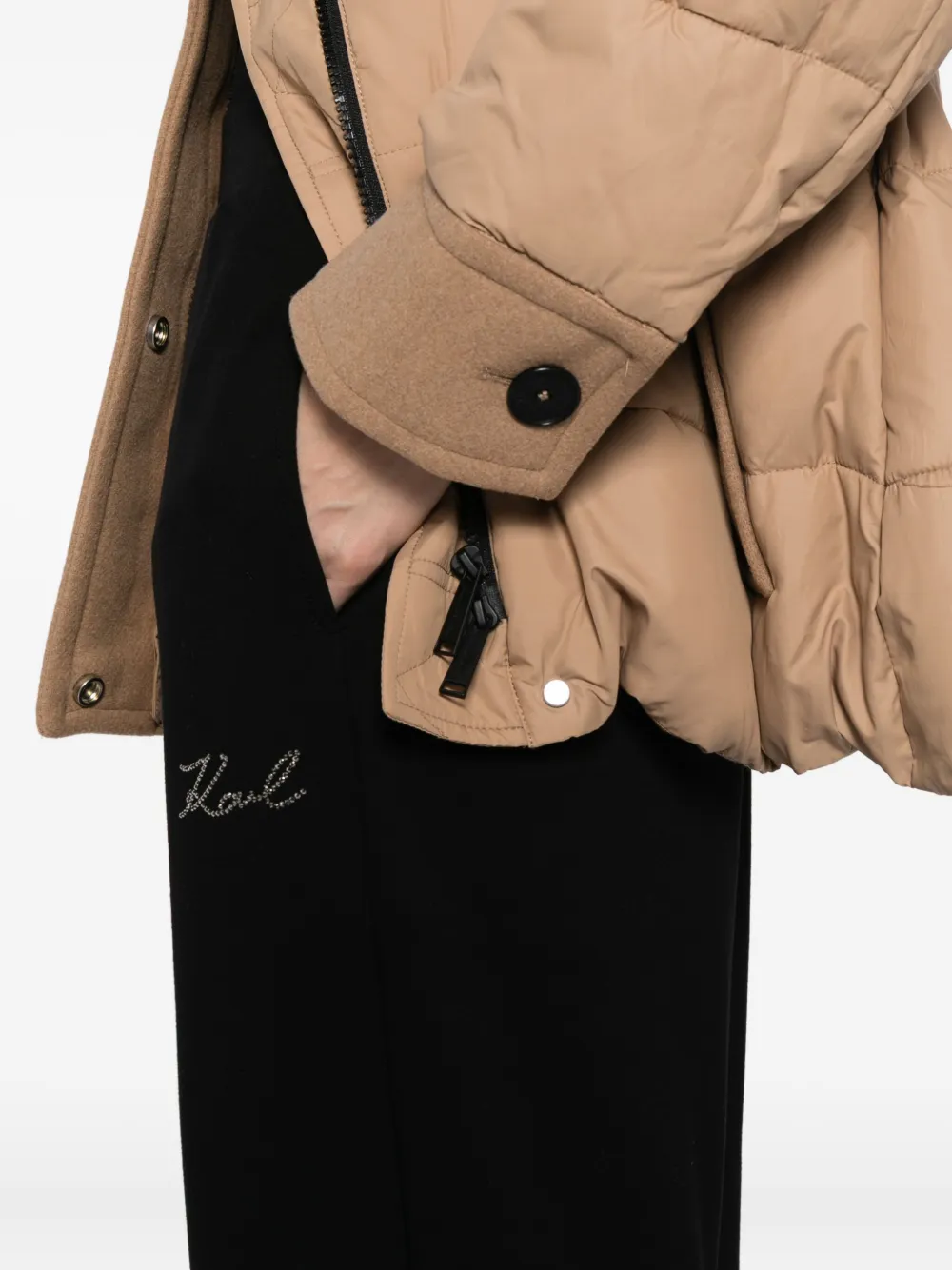 Karl Lagerfeld Broek met logo-reliëf Zwart