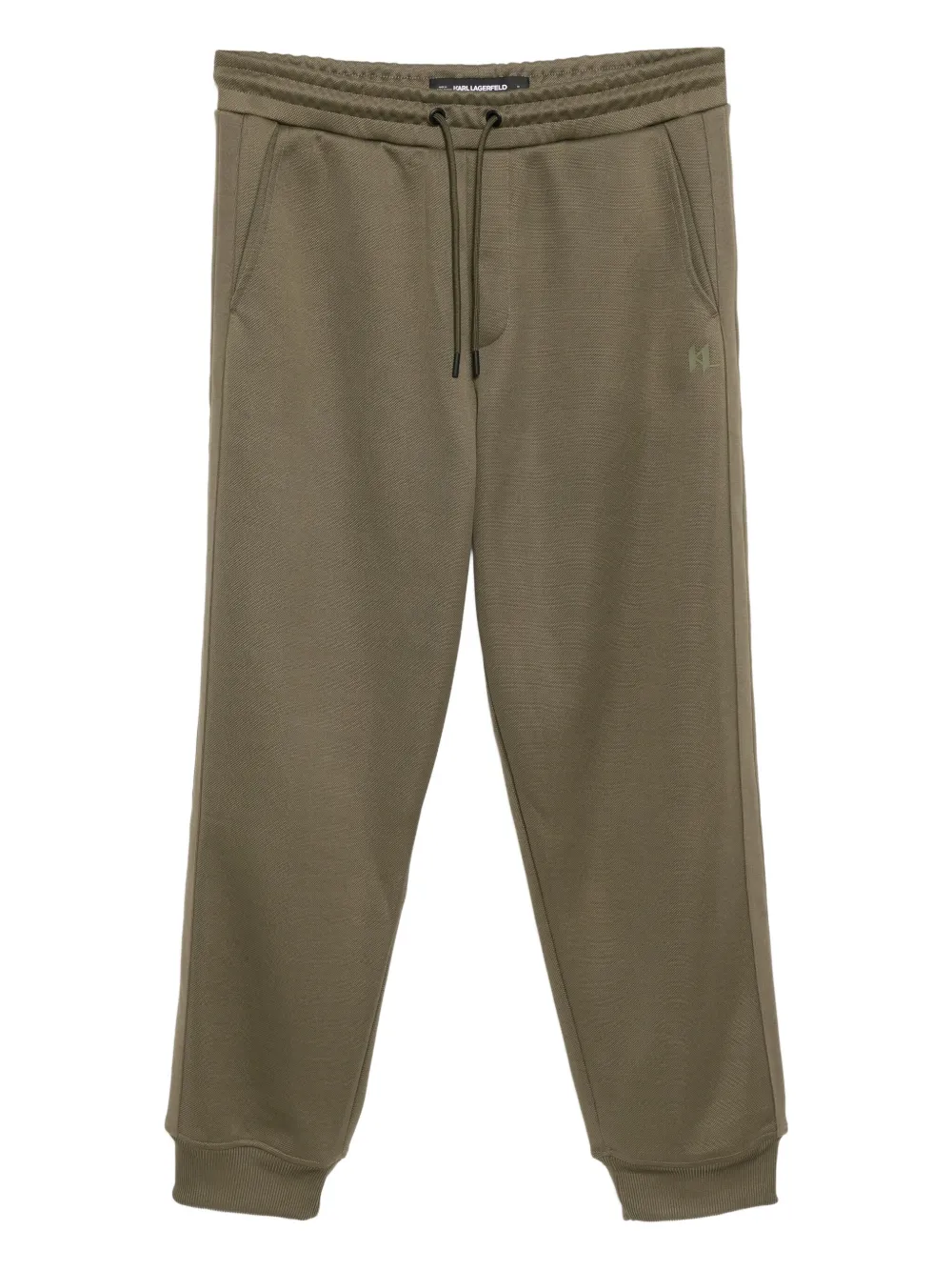 Karl Lagerfeld logo-embossed trousers | Green | Image 1