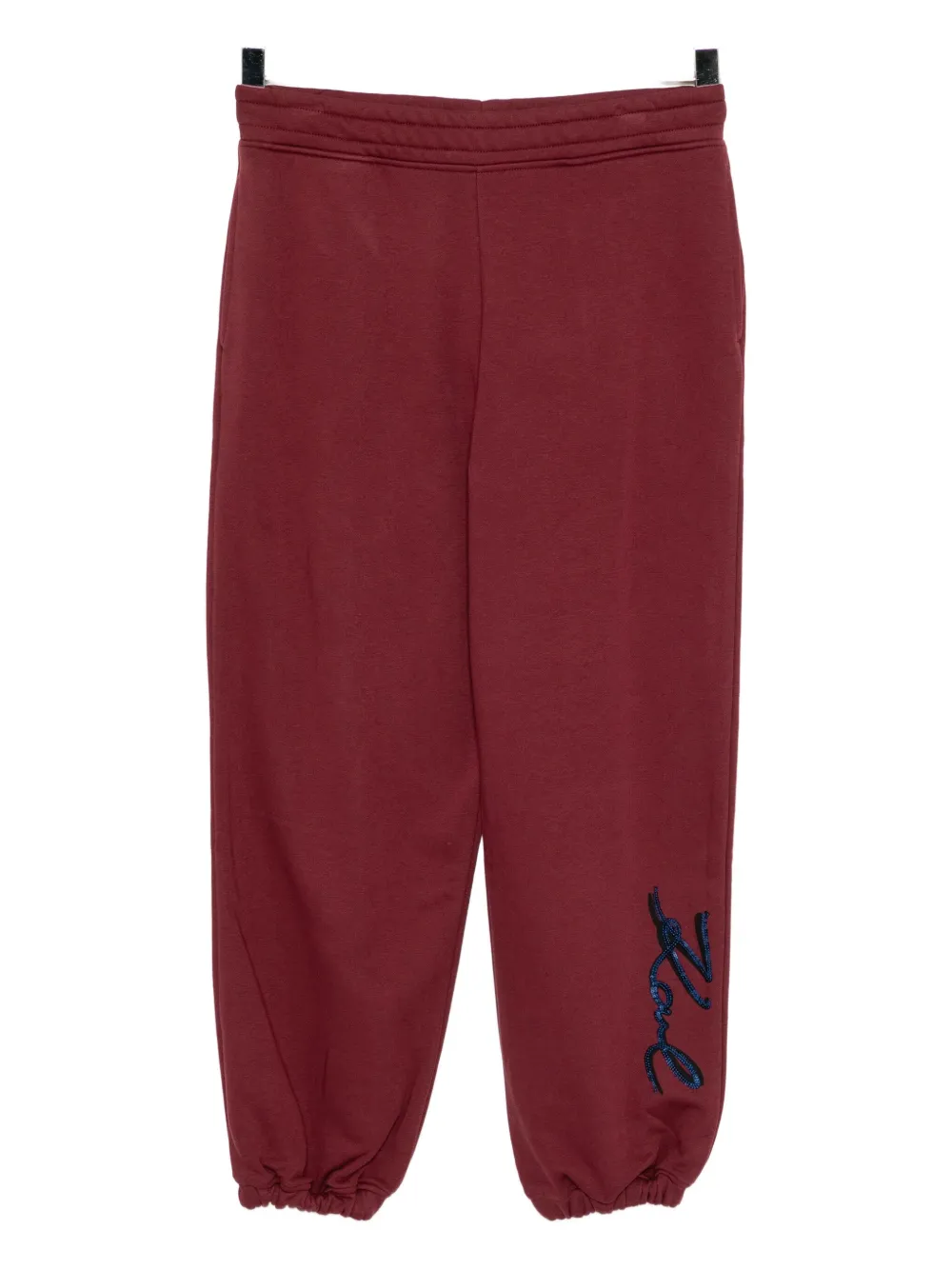 Karl Lagerfeld logo-embossed trousers | Red | Image 1